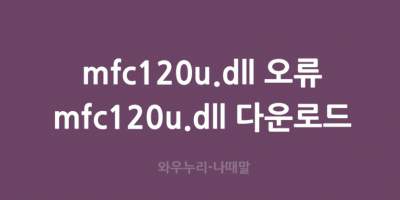 mfc120u.dll 오류 mfc120u.dll 이(가)